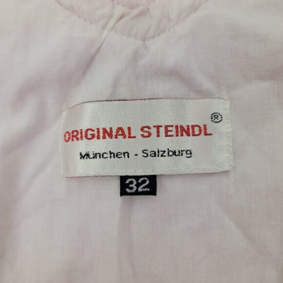 ORIGINAL STEINDL Womens 32 Dress German Dirndl PINK White Floral Oktoberfest - Picture 7 of 16